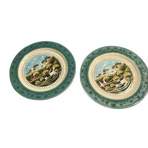 Vintage Otagiri Warren Kimble 8” Plates American Folk Art Signed PAIR